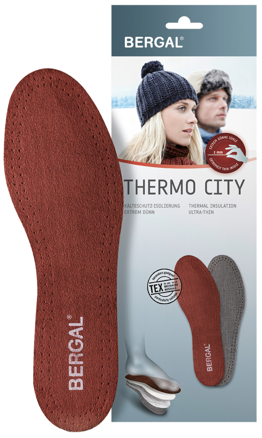 Bergal | Thermo City Einlagesohle - wärmend und extra dünn, ideal für Anzugschuhe (Art. 87038)
