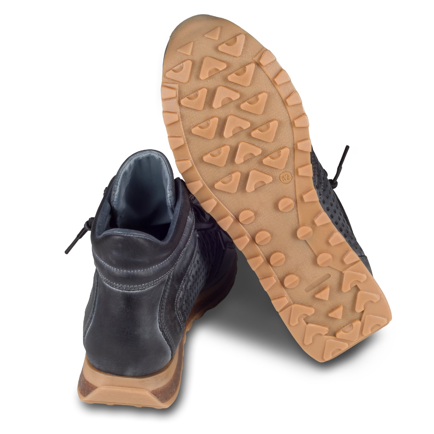 CETTI Sneaker-Stiefel Herren dunkelblau, Leder, C-1048 Herbst High-Top, perforiert (used tin antracita)
