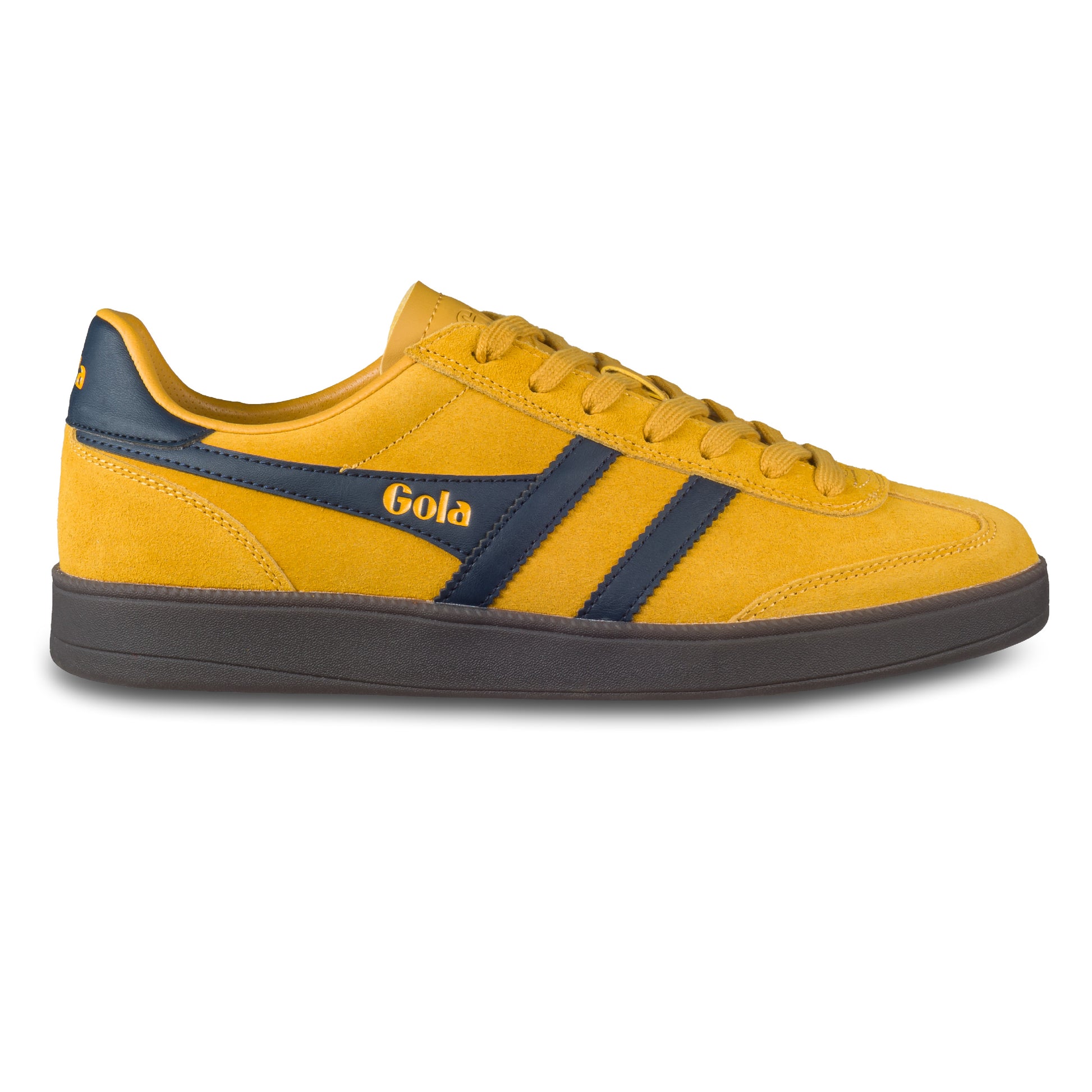 GOLA Herren Sneaker Viper gelb/blau, Wildleder. Modell CMB735 Sun/Navy/Dark Gum. Ansicht der Außenseite rechter Schuh.