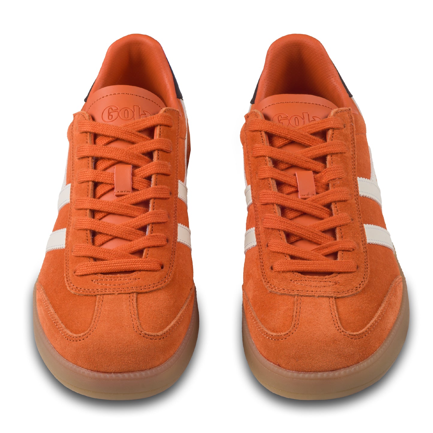 GOLA Herren Sneaker Viper orange/weiß, Wildleder. Modell CMB735 Moody Orange/Off White/Black/Gum. Paarweise Ansicht von vorne.