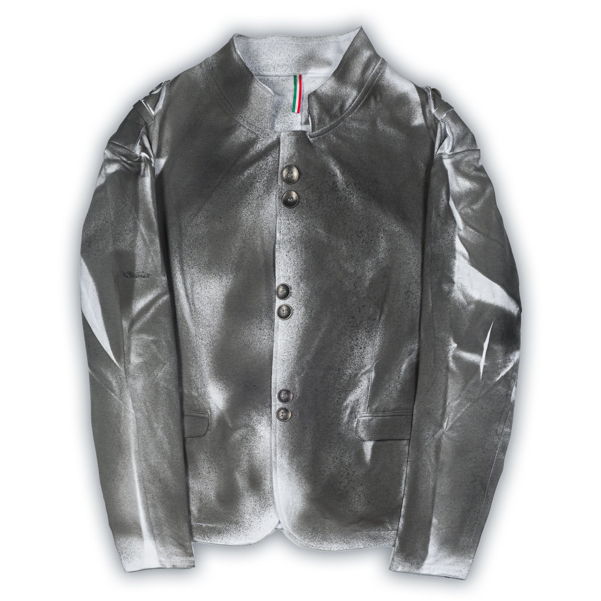 KARL MOMMOO Italienisches Herren-Sakko, grau Airbrush-Design, Baumwolle. Ansicht Vorderseite