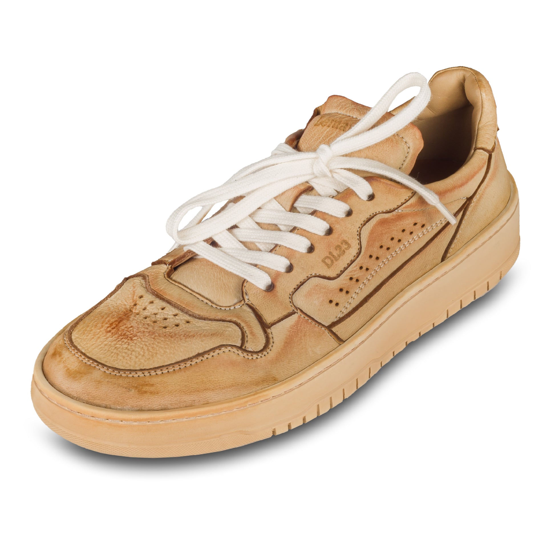 Lemargo Herren Leder Sneaker braun, Modell HB01A Cervo Sughero, Hirschleder, schräge Ansicht