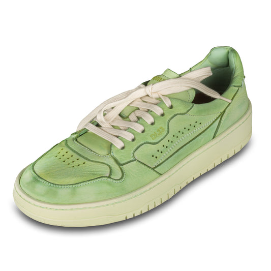 Lemargo Herren Leder Sneaker grün Modell HB01A Cervo Salvia, Hirschleder, schräge Ansicht