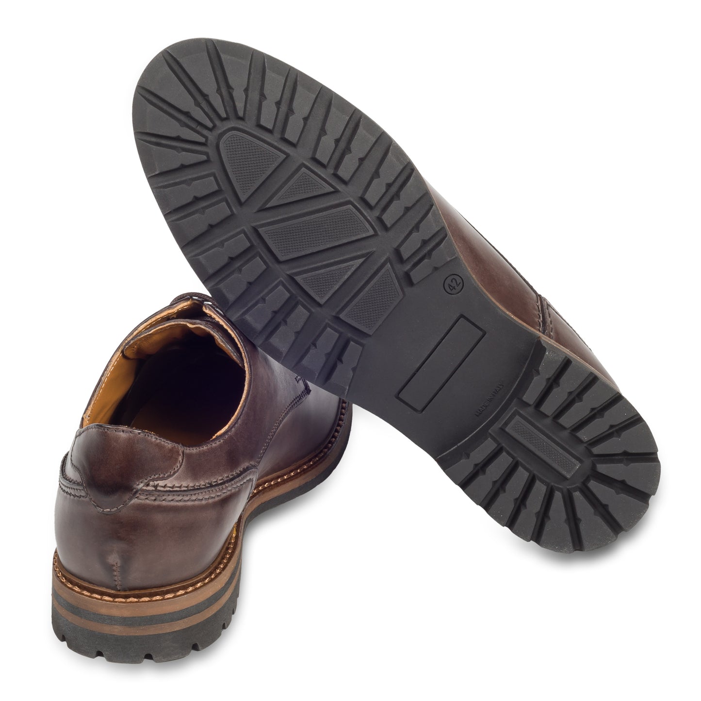 Nicola Benson | Schnür-Halbschuh mit robuster Gummisohle, dunkelbraun, Kalbsleder | Gr. 42/43 SALE %