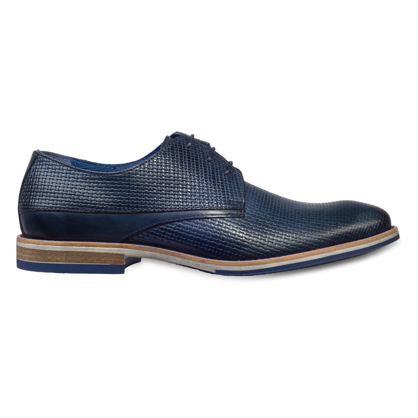 Nicola Benson Anzugschuh, Derby Schnür-Halbschuh mit Struktur in blau bei SISENTO scarpe & Co.