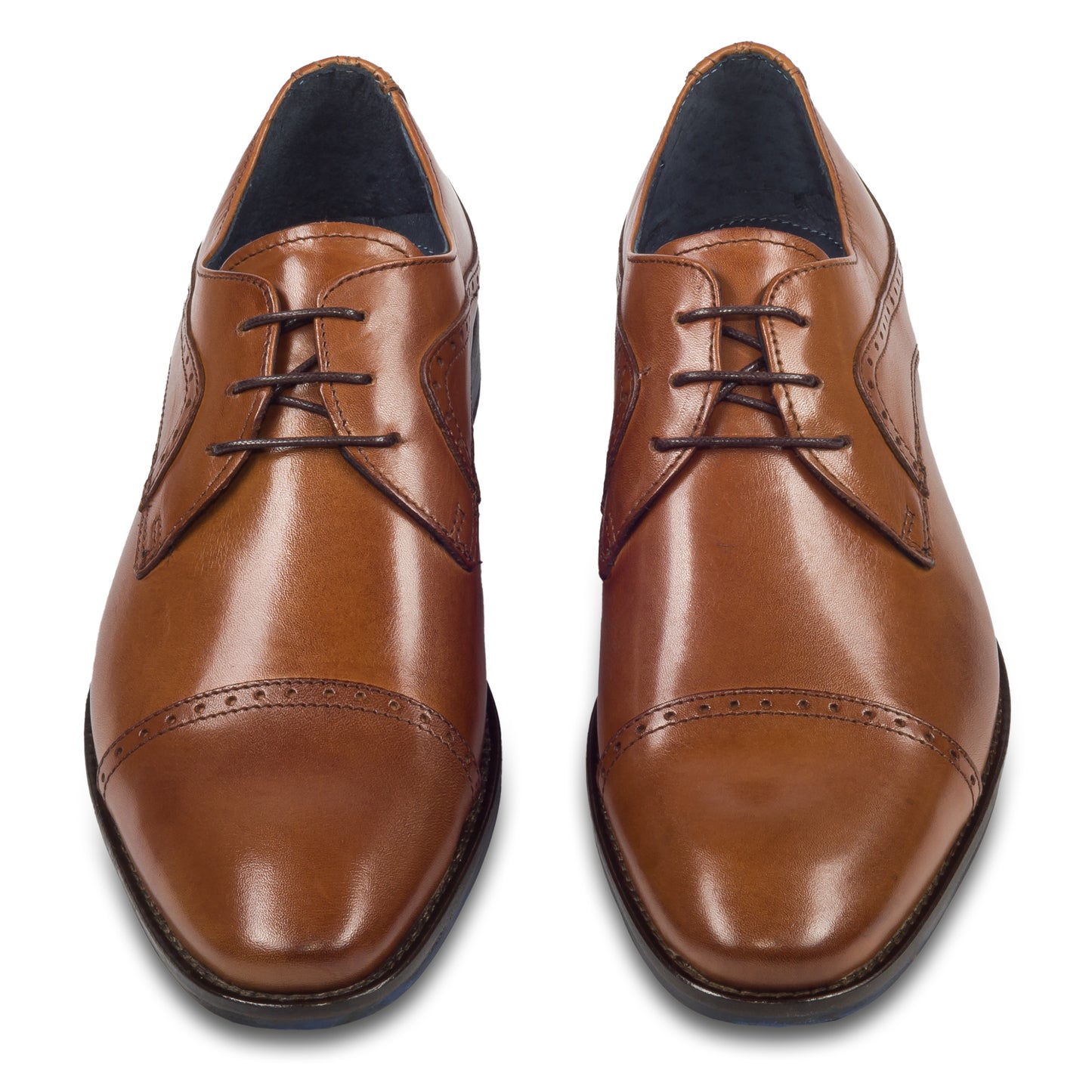 Nicola Benson Anzugschuhe | Schnürer Quarter-Brogue Derby cognac braun, Leder | Gr. 43/44 SALE %