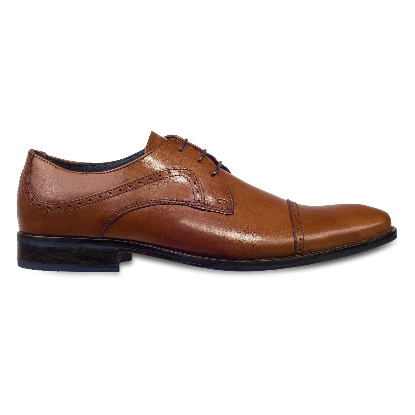 Nicola Benson Anzugschuhe | Schnürer Quarter-Brogue Derby cognac braun, Leder | Gr. 43/44 SALE %