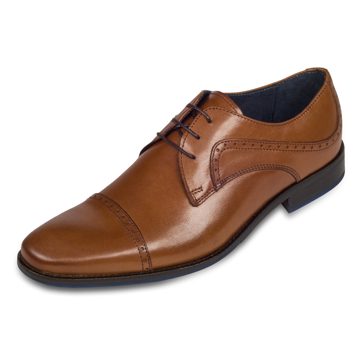 Nicola Benson Anzugschuhe | Schnürer Quarter-Brogue Derby cognac braun, Leder | Gr. 43/44 SALE %