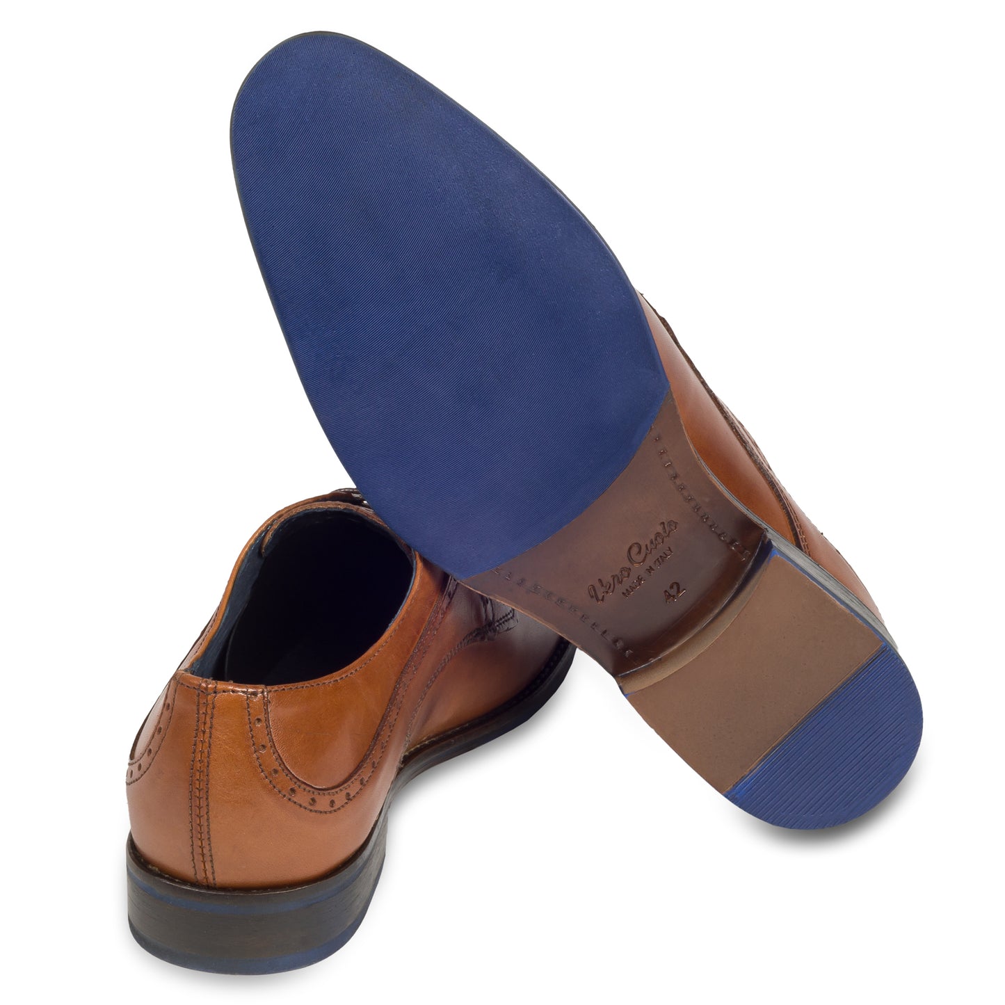 Nicola Benson Anzugschuhe | Schnürer Quarter-Brogue Derby cognac braun, Leder | Gr. 43/44 SALE %