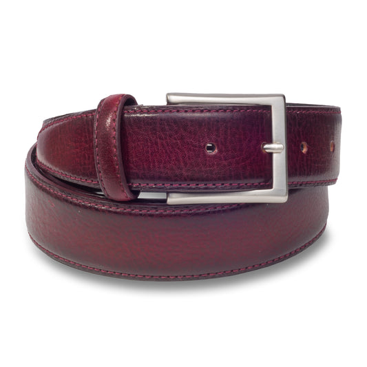 Ledergürtel bordeaux rot 3,5 cm breit