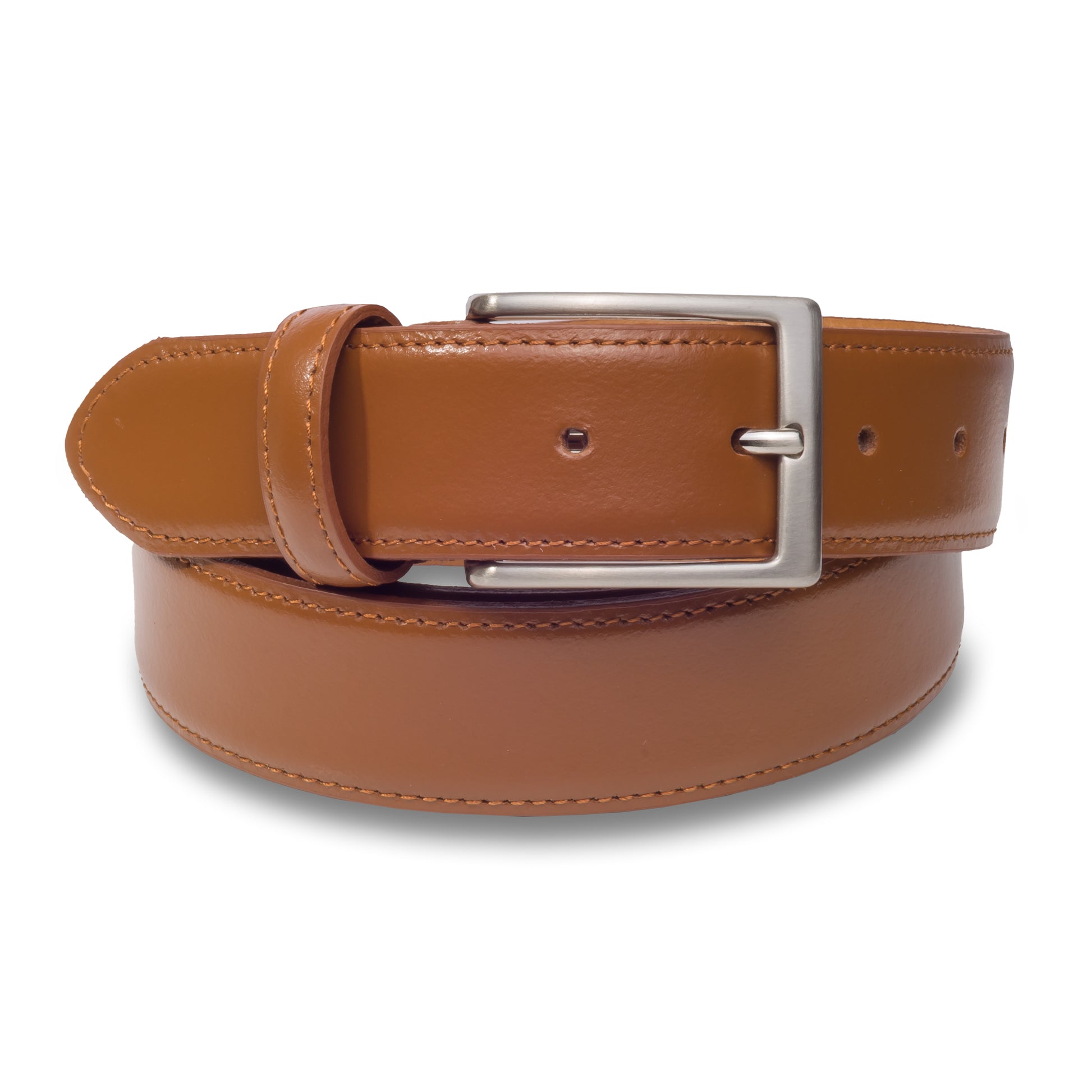 Ledergürtel / Anzuggürtel mittelbraun cognac 3,5 cm breit