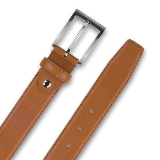 Ledergürtel / Anzuggürtel cognac braun 3,5 cm breit