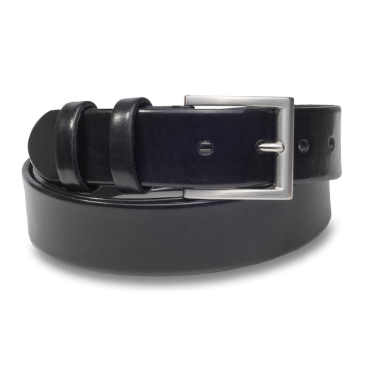 Ledergürtel schwarz, Schließe silber