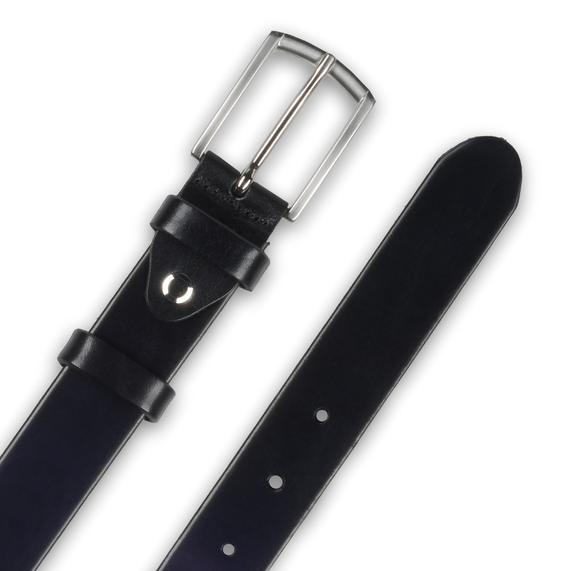 Ledergürtel schwarz, Schließe silber