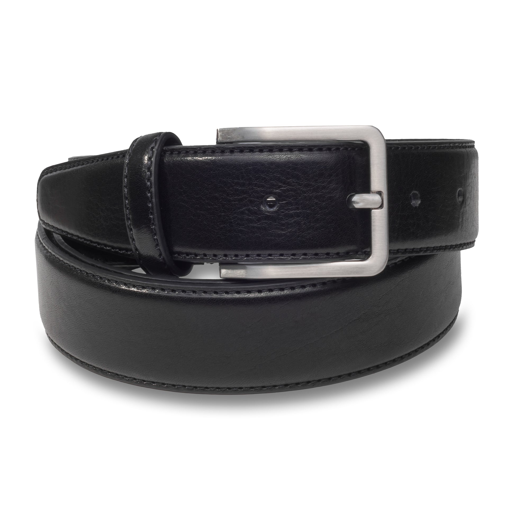 Ledergürtel schwarz, Schließe silber