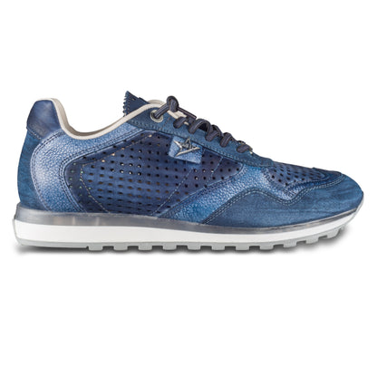 Cetti Herren Sneaker, blau C-848 used tin navy, Kalbsleder Low-Top, Ansicht Außenseite rechter Schuh