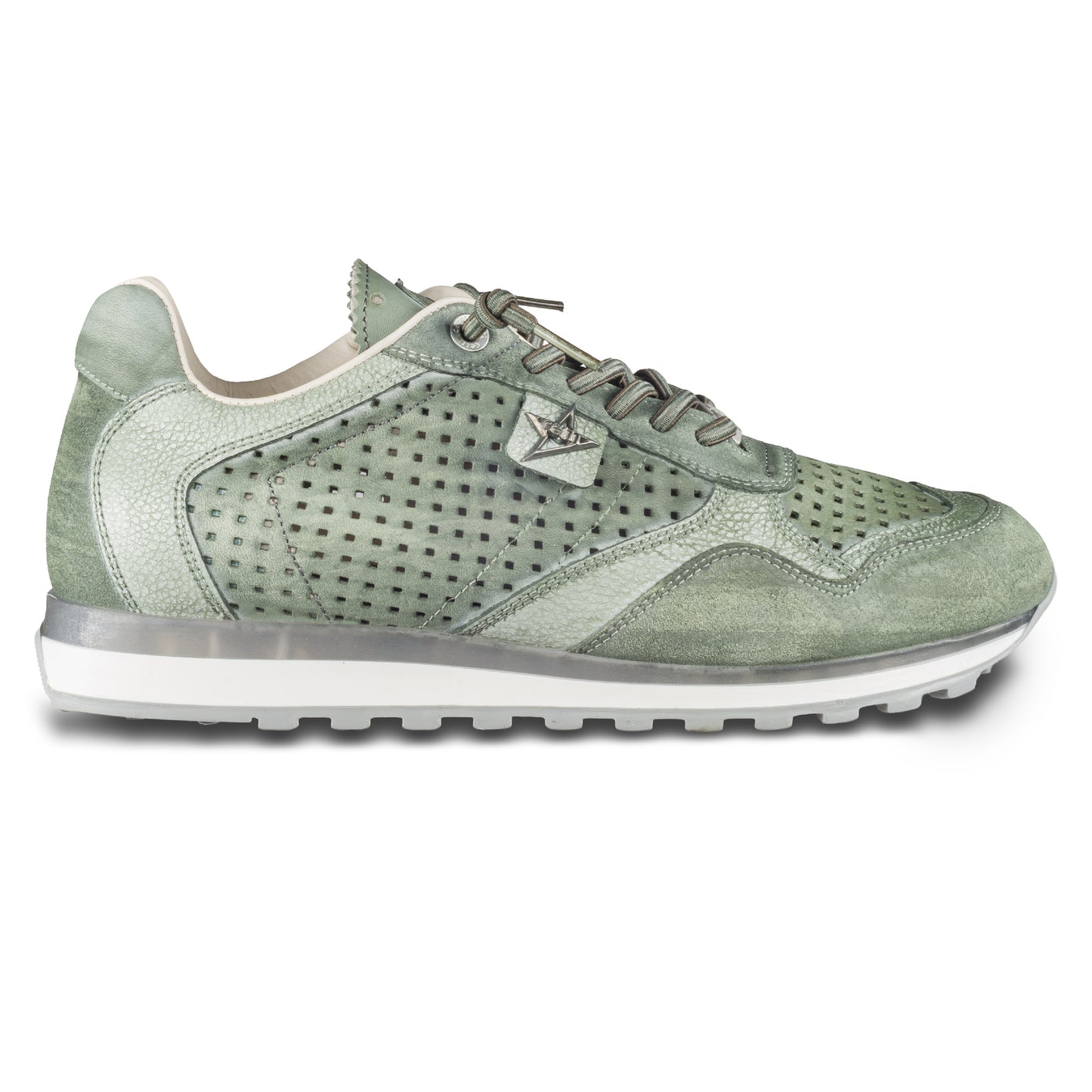 Cetti Herren Sneaker, grün C-848 used tin kombat, Kalbsleder Low-Top, Ansicht Außenseite rechter Schuh