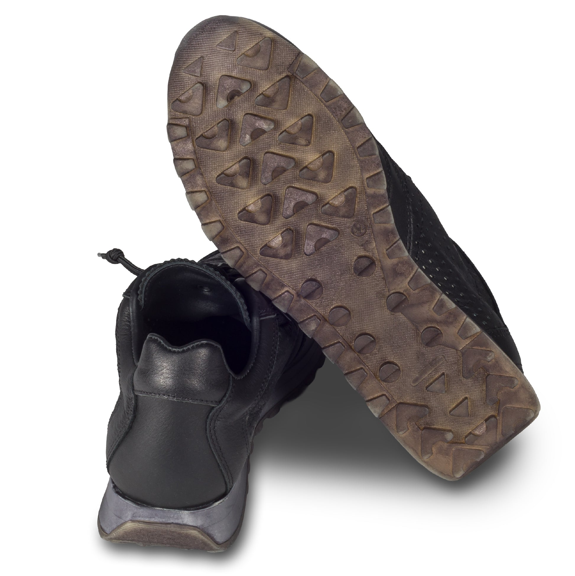 Cetti Herren Sneaker, schwarz C-848 nature negro, Kalbsleder Low-Top, Ansicht Ferse und Sohle