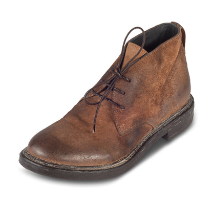MOMA Schnürstiefelette Herren / Chukka Boots braun - Rauleder gefettet, handgefertigt