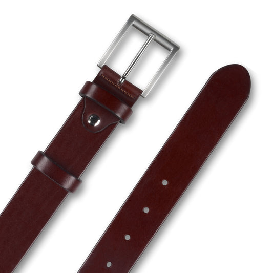 Gürtel Herren rot braun - Leder, Breite 3.5 cm, kürzbar