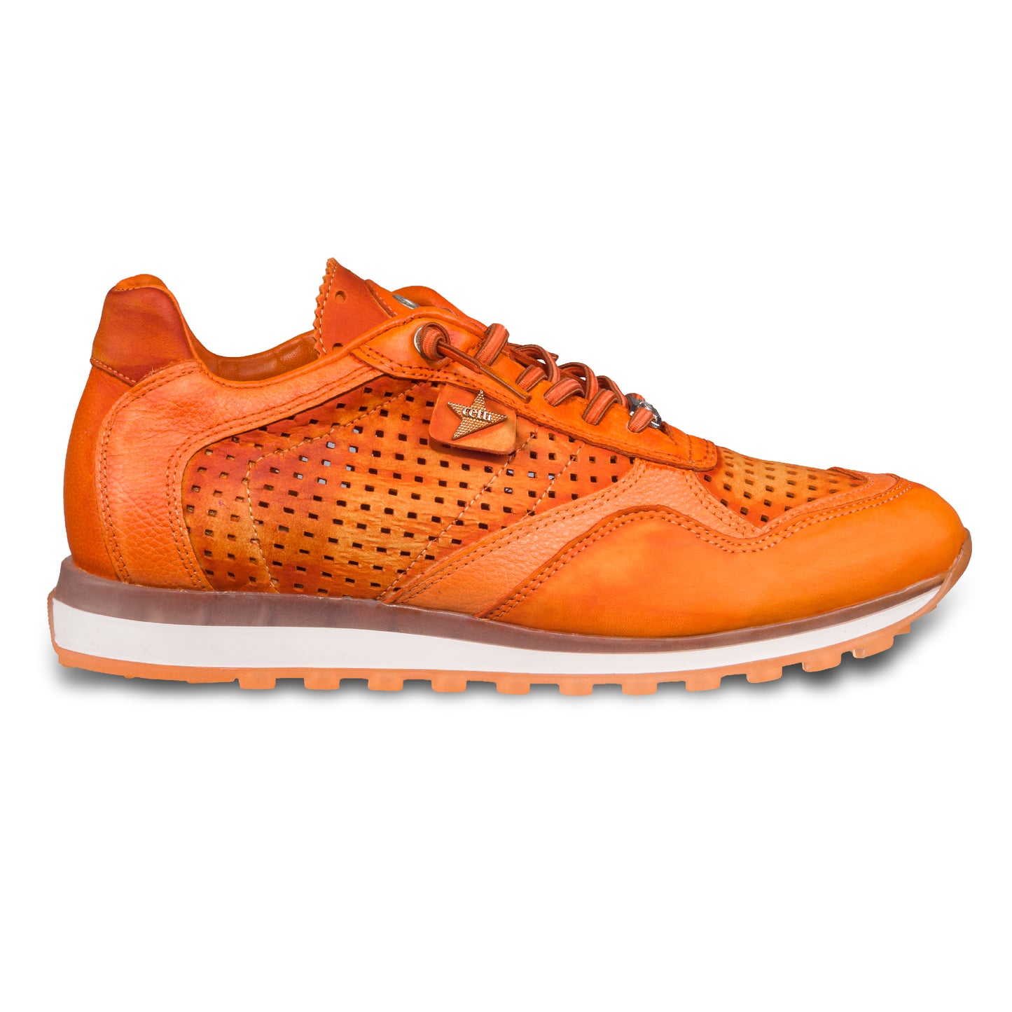 CETTI Herren Leder Sneaker, Modell „C848“ in orange (used tin ambar), Made in Spain. Außenseite rechter Schuh. Bei SISENTO